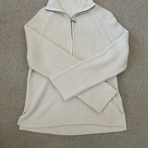 Women's Cream Quarter Zip Sweater